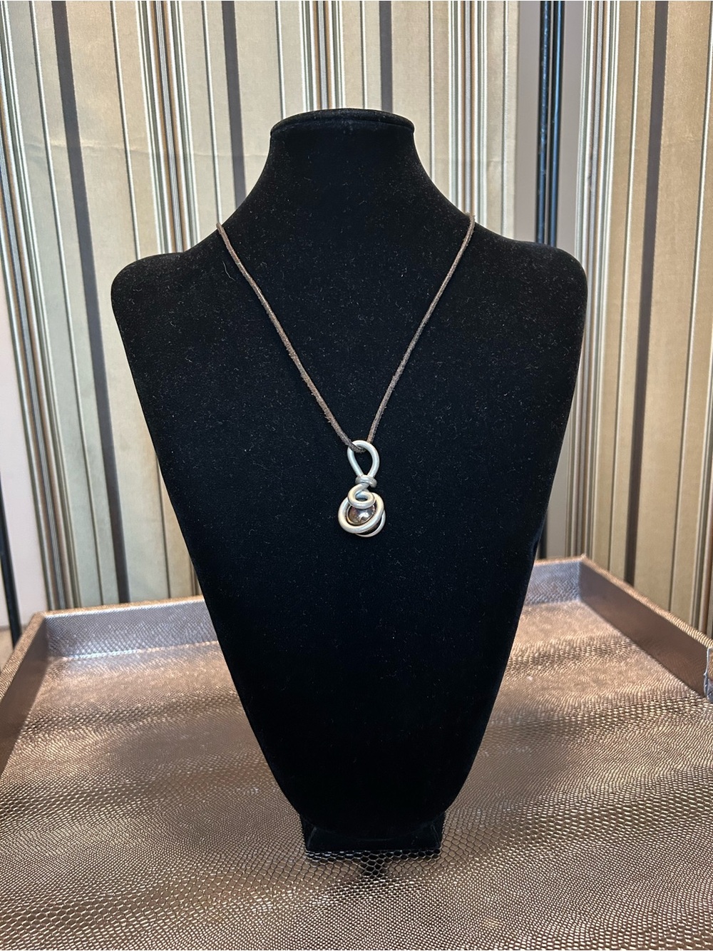 Artisan leather cord necklace